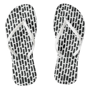 Patroon voor zwarte penseelstreken teenslippers