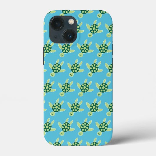 Patroon voor zwemschildpadden Blauw Case-Mate iPhone Case (Achterkant)