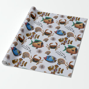Patroon waterdieren leven onder water 14 cadeaupapier