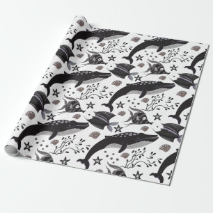 Patroon waterdieren leven onder water 16 cadeaupapier