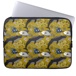 Patroon waterdieren leven onder water 18 laptop sleeve