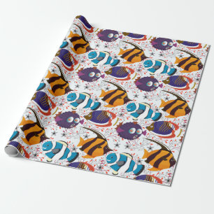 Patroon waterdieren leven onder water in de ocea cadeaupapier
