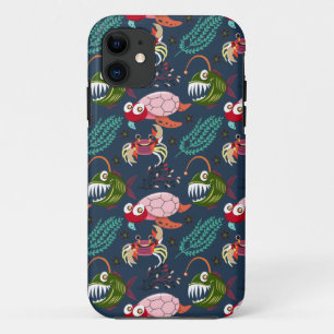 Patroon waterdieren leven onder water in de ocea iPhone 11 hoesje