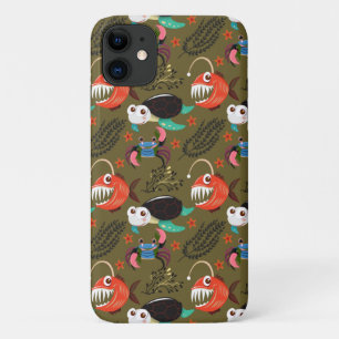 Patroon waterdieren leven onder water in de ocea iPhone 11 hoesje
