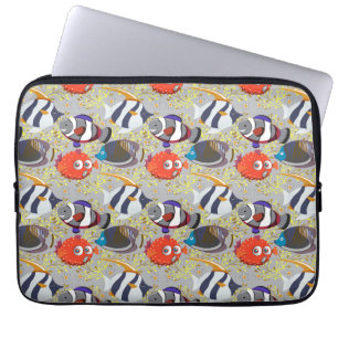 Patroon waterdieren leven onder water in de ocea laptop sleeve