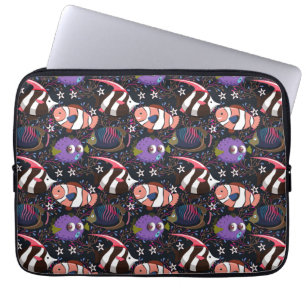 Patroon waterdieren leven onder water in de ocea laptop sleeve
