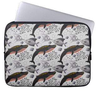 Patroon waterdieren leven onder water in de ocea laptop sleeve