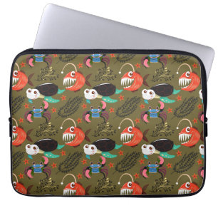 Patroon waterdieren   leven onder water in de ocea laptop sleeve