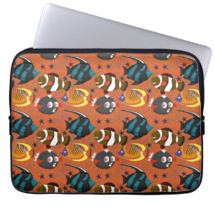 Patroon waterdieren   leven onder water in de ocea laptop sleeve
