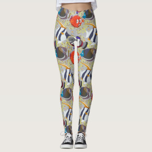 Patroon waterdieren   leven onder water in de ocea leggings