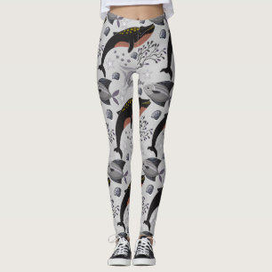 Patroon waterdieren   leven onder water in de ocea leggings
