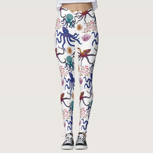 Patroon waterdieren | leven onder water in de ocea leggings (Voorkant)