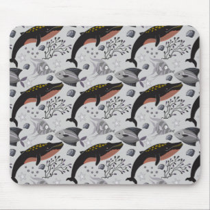 Patroon waterdieren leven onder water in de ocea muismat