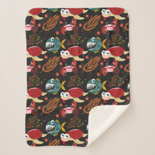 Patroon waterdieren   leven onder water in de ocea sherpa deken