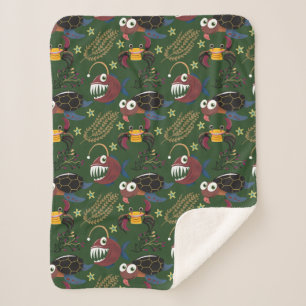 Patroon waterdieren   leven onder water in de ocea sherpa deken