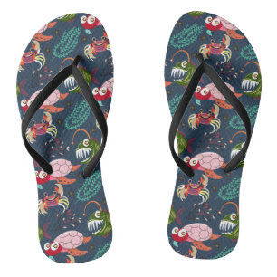 Patroon waterdieren   leven onder water in de ocea teenslippers