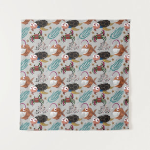 Patroon waterdieren   leven onder water in de ocea wandkleed