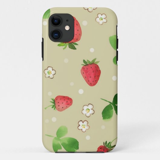 patroon waterverf aardbeien Case-Mate iPhone case (Achterkant)