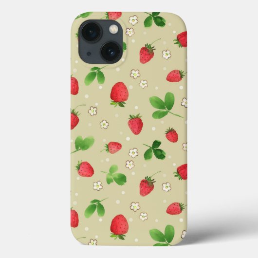 patroon waterverf aardbeien Case-Mate iPhone case (Achterkant)
