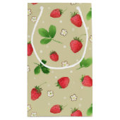 patroon waterverf aardbeien klein cadeauzakje (Achterkant)