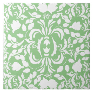  patroon William Morris groen en wit Tegeltje