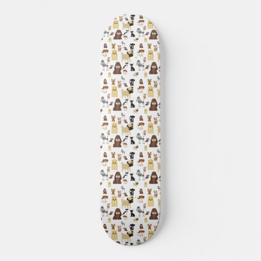 patroon witte achtergrond skateboard (Voorkant)