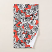 patroon witte rozen bad handdoek (Handdoek)