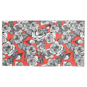 patroon witte rozen kussensloop (Voorkant-Links)