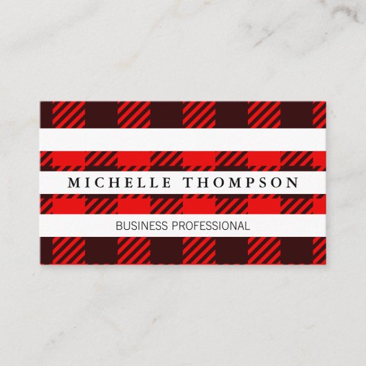 Patroon | Witte strepen Visitekaartje (Voorkant)