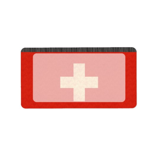 patroon Zwitserse vlag Etiket (Voorkant)