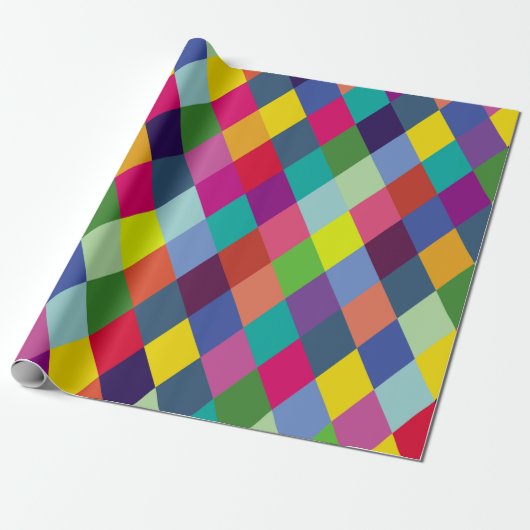 Patroonachtige Mode Kleurrijk - Moderne lenteships Cadeaupapier (Uitgerold)