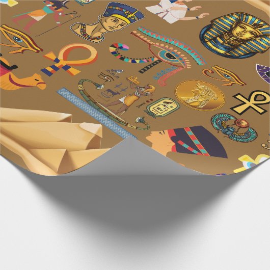 Patroonantensymbool in Egyptisch Hieroglyphic Cadeaupapier (Hoek)