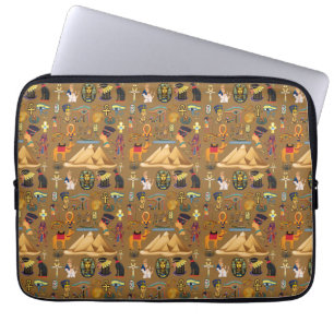 Patroonantensymbool in Egyptisch Hieroglyphic Laptop Sleeve