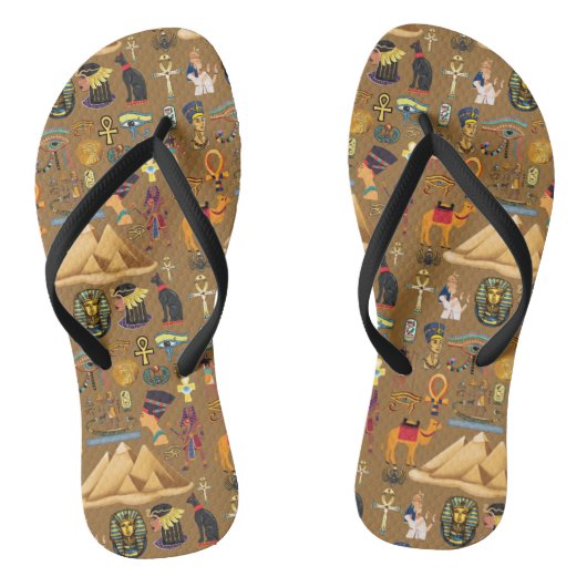 Patroonantensymbool in Egyptisch Hieroglyphic Teenslippers (Voetbed)