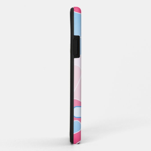 Patroonblauw-roze harten iPhone-draagtas Case-Mate iPhone Case (Achterkant/rechts)