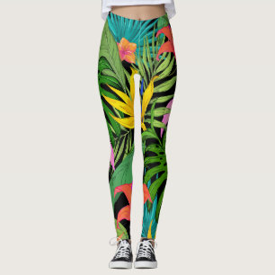 Patroonbloem Tropical Flowers Leaves Leggings