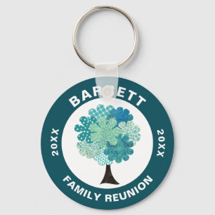 Patroonboomfamilie reunion Blue Green Souvenir Sleutelhanger