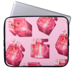 Patroonflessen van vrouwelijke parfum laptop sleeve