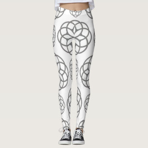 Patroongrijze geometrische cirkels Modern Stijlvol Leggings