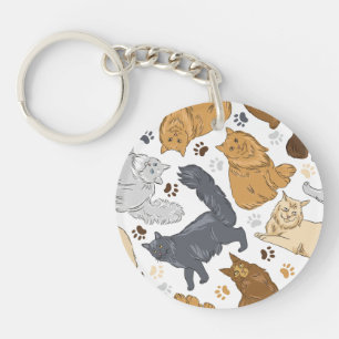 Patroonkattehuis kat, Maine Coon Sleutelhanger