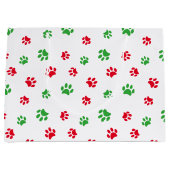 Patroonkerstthema rode en groene verf groot cadeauzakje (Voorkant)