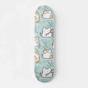 Patroonkoepel Kawaii Katten plant vlinders Skateboard