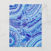 Patroonkunst in Royal Blue en White Ming Briefkaart (Voorkant)