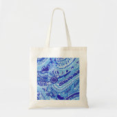 Patroonkunst in Royal Blue en White Ming Tote Bag (Voorkant)