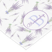 Patroonmonogram droge lavender korte tafelloper (Hoek)