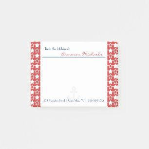 Patroonmonogram rood wit blauw patriottisch post-it® notes