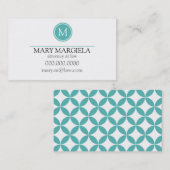 Patroonmonogram Visitekaartje Blauw) (Voorkant / Achterkant)