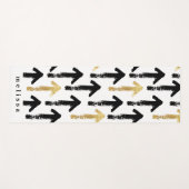 Patroonmonogram voor moderne gouden, zwarte en wit yogamat (Voorkant (horizontaal))