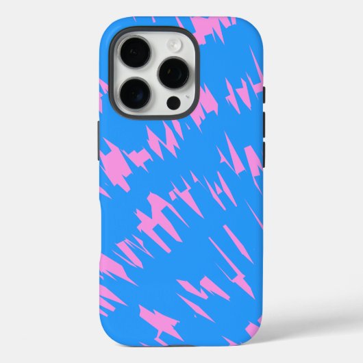 Patroonontwerp in blauw en roze Case-Mate iPhone case (Achterkant)