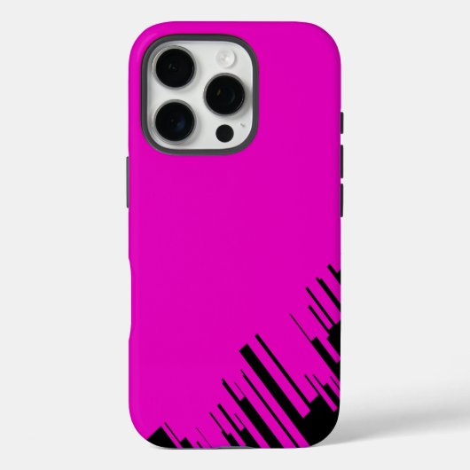 Patroonontwerp in Hot Pink en Black Case-Mate iPhone Case (Achterkant)